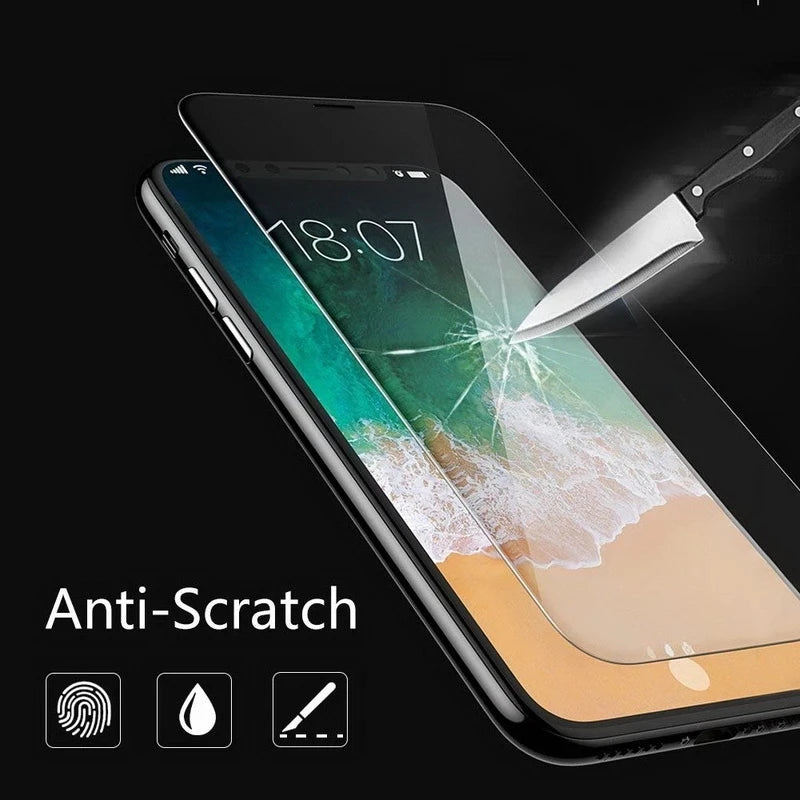 5 protectores de pantalla de vidrio templado para iPhone 11, 12, 13 Pro, XR, X, XS Max, 14 Pro Max, Mini, 7, 8, 6, 6S Plus, 5S, SE.