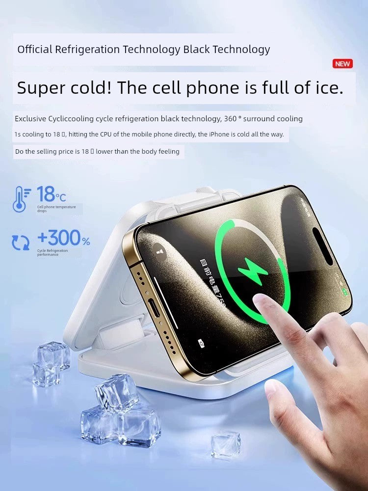 Soporte magnético plegable de carga rápida tres en uno para Apple