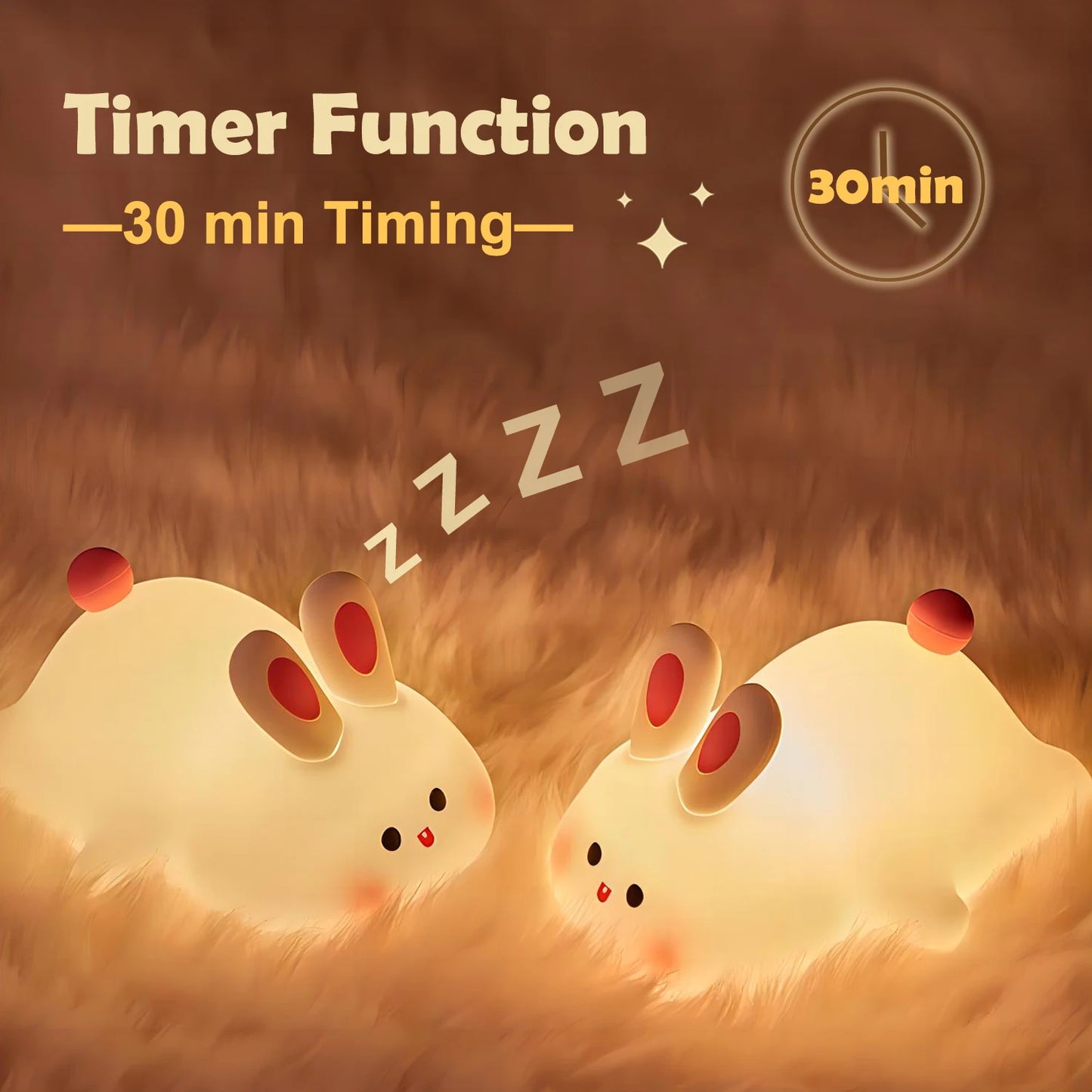 Baby Night Light Timing Rechargeable Dog Nursery Sleeping Lamp Portable Beside Touch Lamp For Room Decor