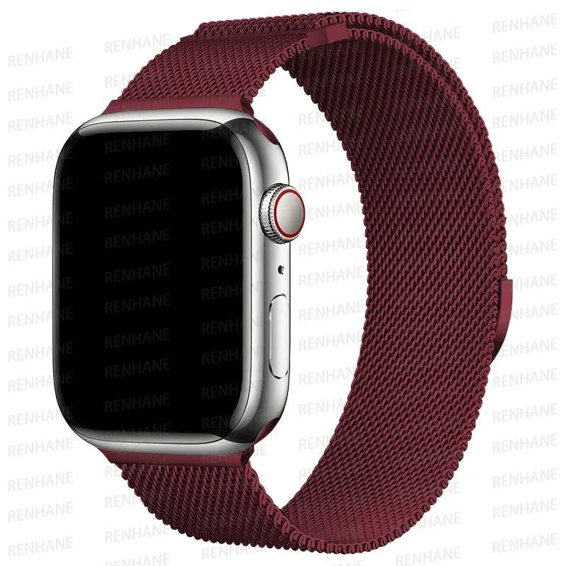 Correa Milanese Loop para Apple Watch Ultra Band 49 mm, 45 mm, 44 mm, 42 mm, 41 mm y 40 mm. Pulseras metálicas para iWatch SE series 9, 8, 7, 6, 5 y 46 mm.