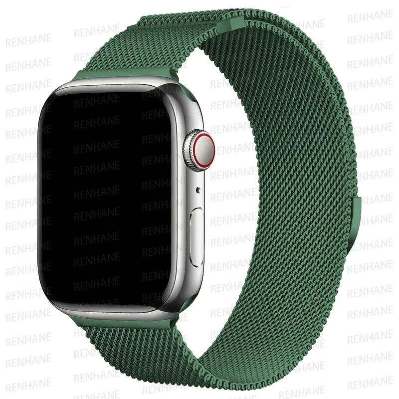 Correa Milanese Loop para Apple Watch Ultra Band 49 mm, 45 mm, 44 mm, 42 mm, 41 mm y 40 mm. Pulseras metálicas para iWatch SE series 9, 8, 7, 6, 5 y 46 mm.