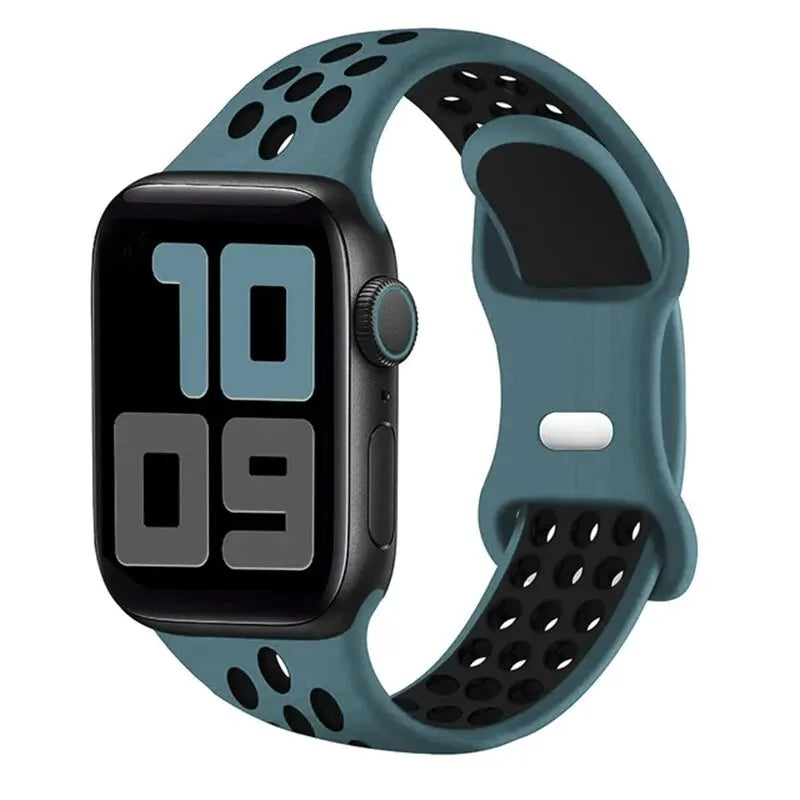 Correa deportiva para Apple Watch de 44 mm, 45 mm, Ultra 2, 49 mm, 40 mm, 41 mm, 42 mm, 45 mm, pulsera de silicona para iWatch Series 9, 8, SE, 7 y 3.