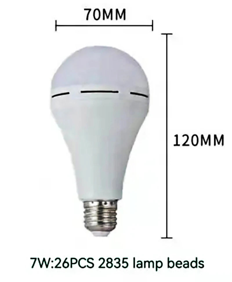 Bombilla LED de emergencia de 7 W, 9 W, 12 W y 15 W. Bombilla de bajo consumo con carga portátil. Bombilla de emergencia para cortes de energía en el hogar.