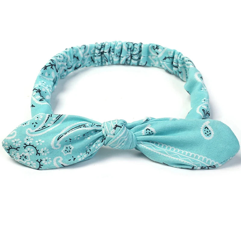 Nuevas diademas bohemias suaves con estampado liso para mujer, bandas elásticas con nudo cruzado vintage, turbantes, bandanas, accesorios para el cabello para niñas.