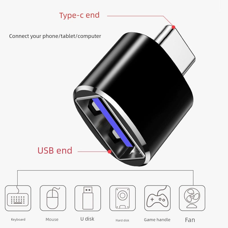 Typec to USB3.0 Adapter OTG Converter TPC for Huawei Xiaomi Android Interface Mobile Phone Notebook Computer General Connection USB Flash Drive Mouse Keyboard Apple PD Charging Data Cable
