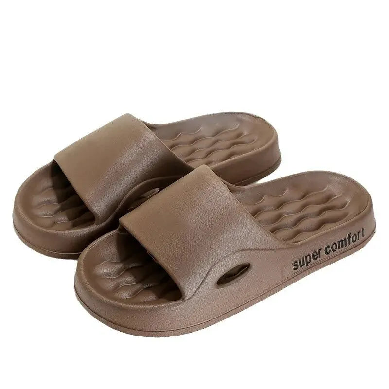 Pantuflas de plataforma gruesa para mujer, sandalias de suela suave con almohada, chanclas de verano para playa, chanclas antideslizantes, pantuflas de baño