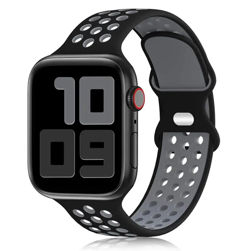 Correa deportiva para Apple Watch de 44 mm, 45 mm, Ultra 2, 49 mm, 40 mm, 41 mm, 42 mm, 45 mm, pulsera de silicona para iWatch Series 9, 8, SE, 7 y 3.