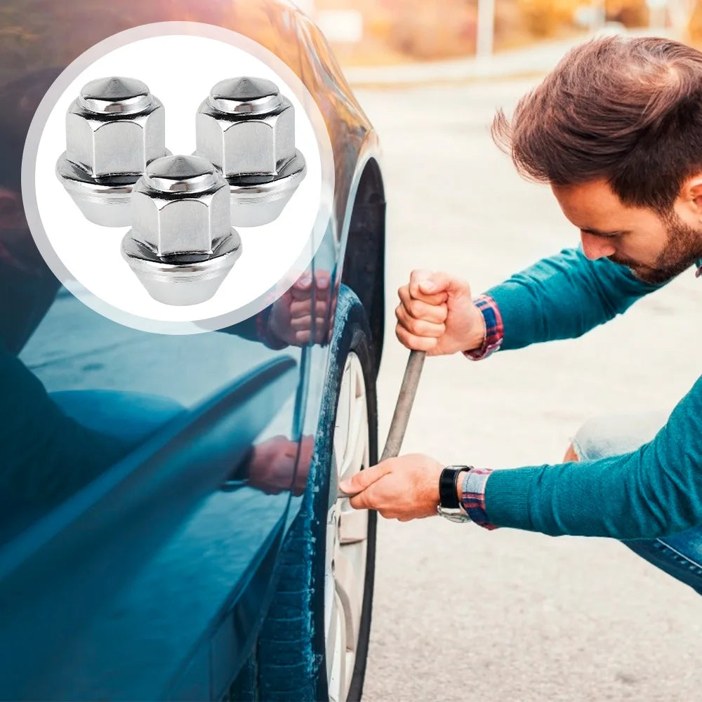 20Pcs Wheel Nuts for Ford Wheels M12 x 1.5 19mm Hex Wheel Nuts Replacement 1678260 60 Degree Taper Carbon Steel Plated Nuts