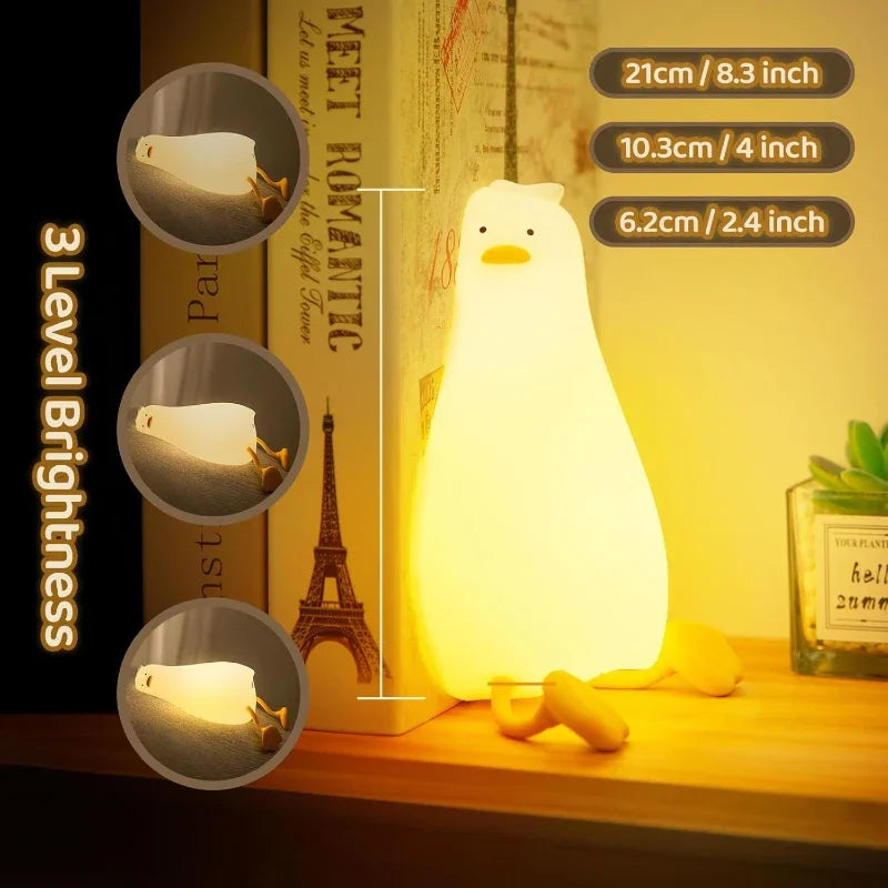 Soft Silicone Night Light - USB Rechargeable Touch Control 3-Level Dimmable Bedside Lamp for Nursery, Kids, Babies & Gift Decor