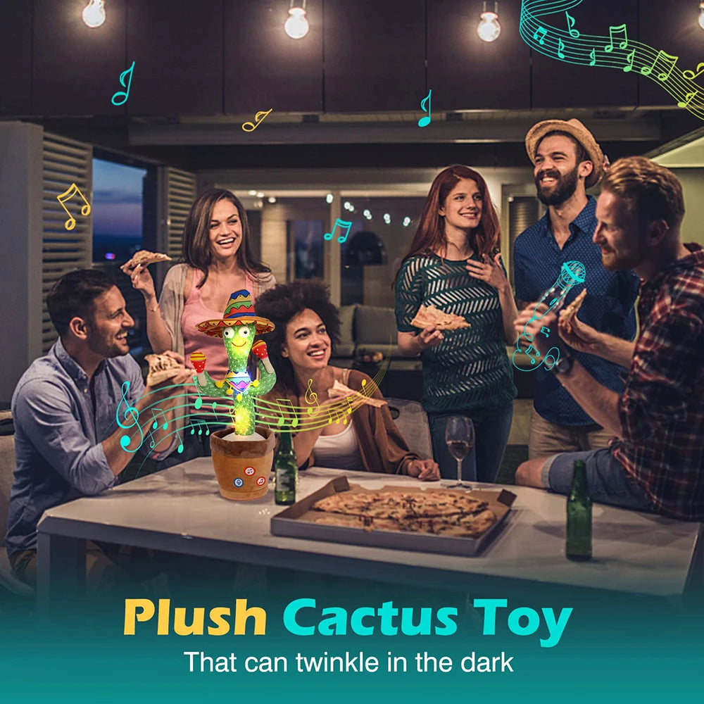 Juguete de cactus parlante para bebés, cactus bailarín que repite lo que dices para niños con canciones en inglés, juguete de baile para regalo para niñas y niños pequeños