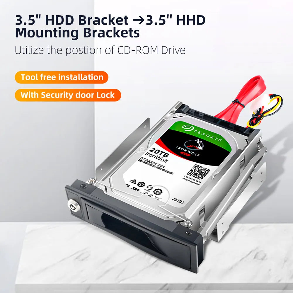 MAIWO CD-ROM Space HDD Mobile Rack Internal 3.5 Inch HDD Convertor Enclosure Tool Free Hard Disk Installation HDD-ROM HDD Case