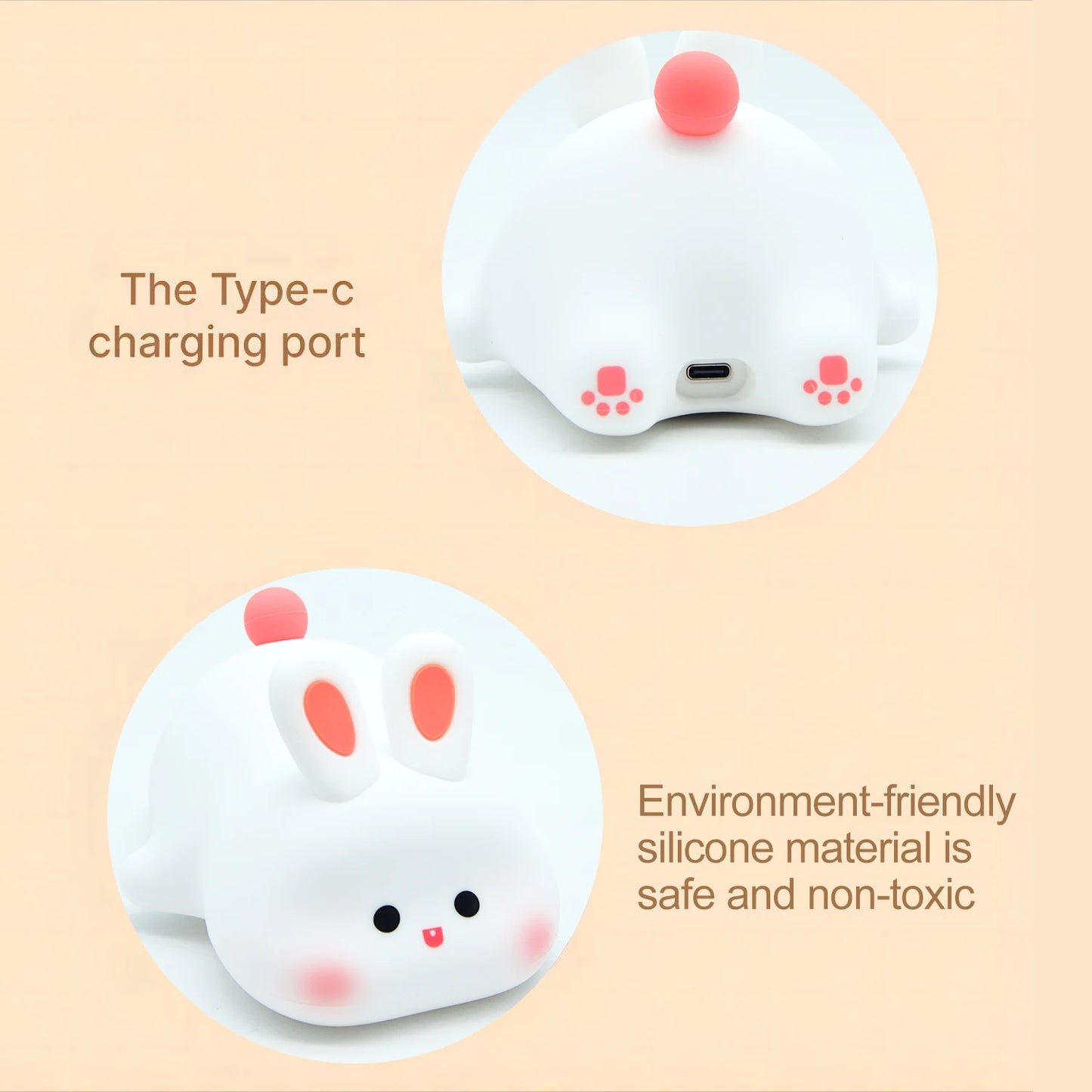 Baby Night Light Timing Rechargeable Dog Nursery Sleeping Lamp Portable Beside Touch Lamp For Room Decor