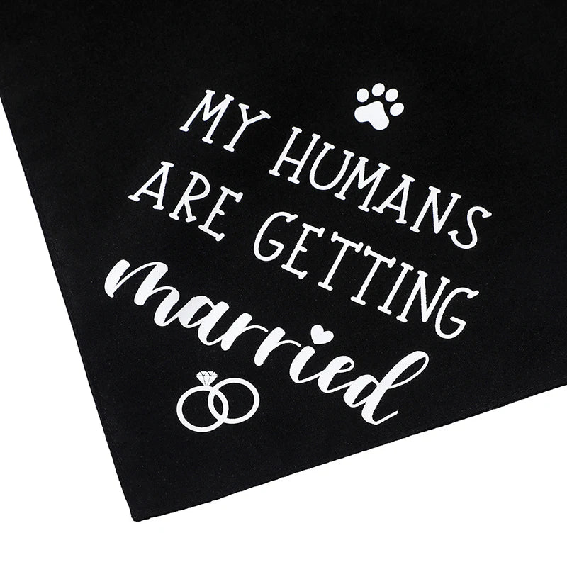 Fashion Dog Wedding Triangle Bandanas Letter Pattern Pet Triangle Scarf Adjustable Soft Bib for Medium Large Dog Pet Accessories