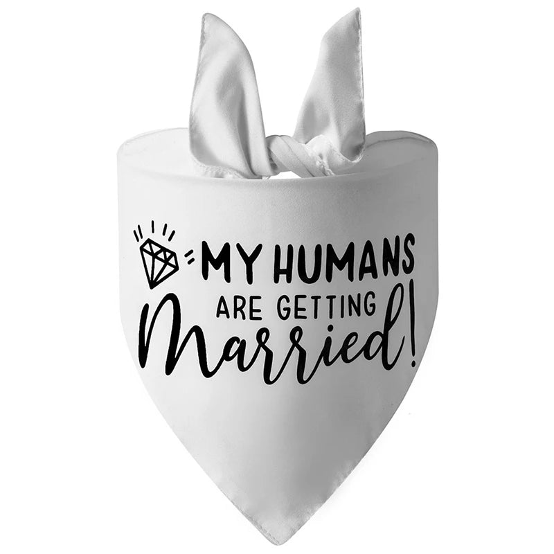 Fashion Dog Wedding Triangle Bandanas Letter Pattern Pet Triangle Scarf Adjustable Soft Bib for Medium Large Dog Pet Accessories