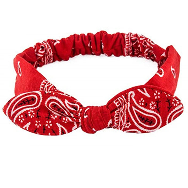 Nuevas diademas bohemias suaves con estampado liso para mujer, bandas elásticas con nudo cruzado vintage, turbantes, bandanas, accesorios para el cabello para niñas.