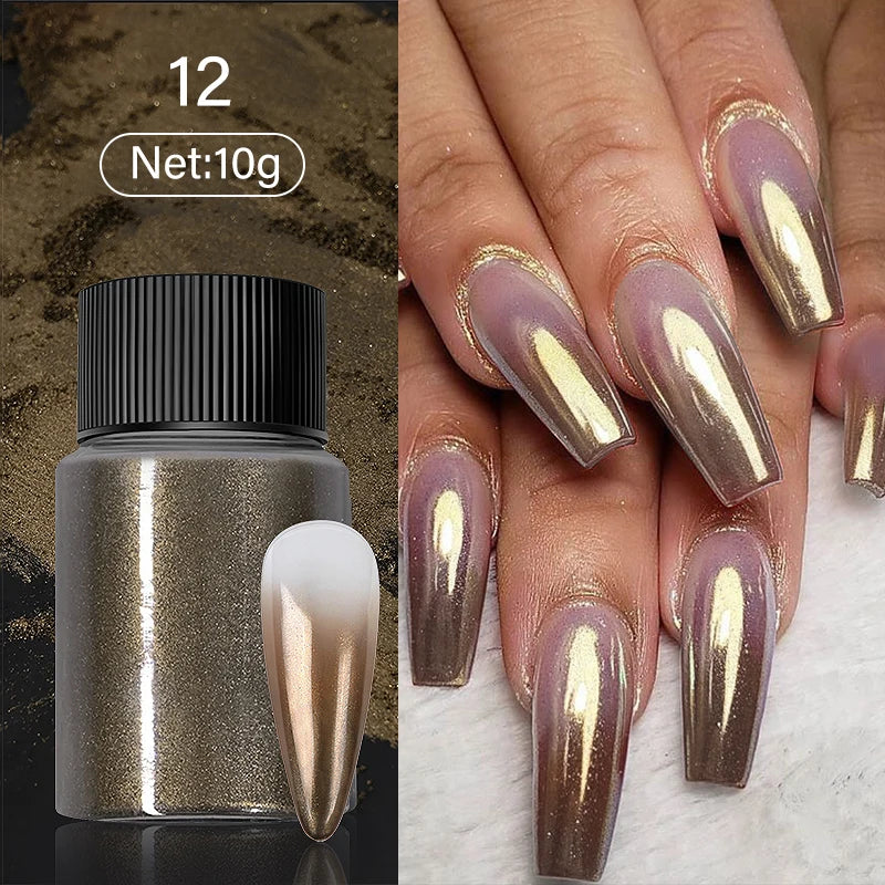 1 Box Cherry Pink Chrome Pearl Nail Powder Gradient Mirror Effect Nail Art Glitter Auroras Rubbing Dust Nail Art Manicure Decor