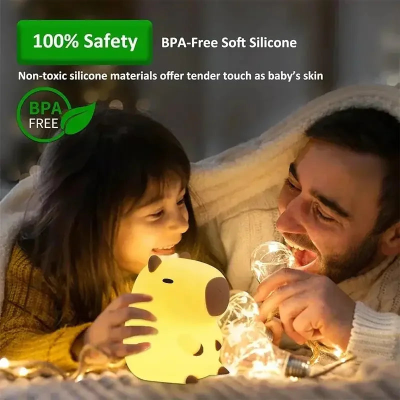 Soft Silicone Night Light - USB Rechargeable Touch Control 3-Level Dimmable Bedside Lamp for Nursery, Kids, Babies & Gift Decor