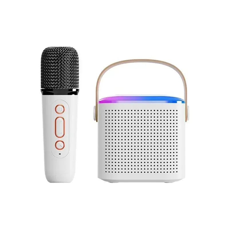 High Power Karaoke Bluetooth Speaker Portable 360 Stereo Surround Waterproof Wireless Subwoofer with Dual Microphone Boombox