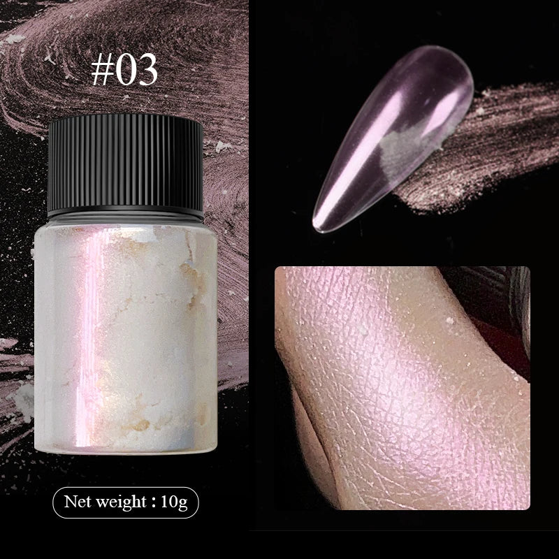 1 Box Cherry Pink Chrome Pearl Nail Powder Gradient Mirror Effect Nail Art Glitter Auroras Rubbing Dust Nail Art Manicure Decor