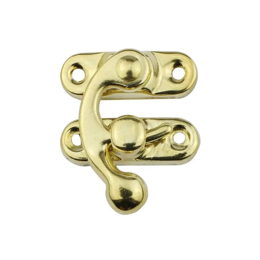 12pcs Left/Right Bronze Mini Vintage Toggle Hasp Hook Swing Arm Clasp Latch Metal Catch Curved Buckle for Jewelry Box Toolbox