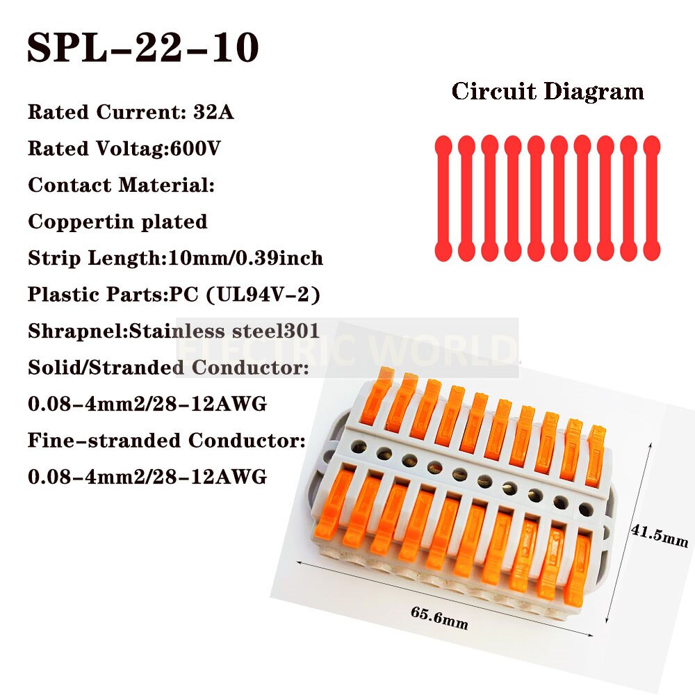 电线连接器SPL-42通用紧凑型接线连接器照明推入式接线端子连接器迷你快速电缆连接器
