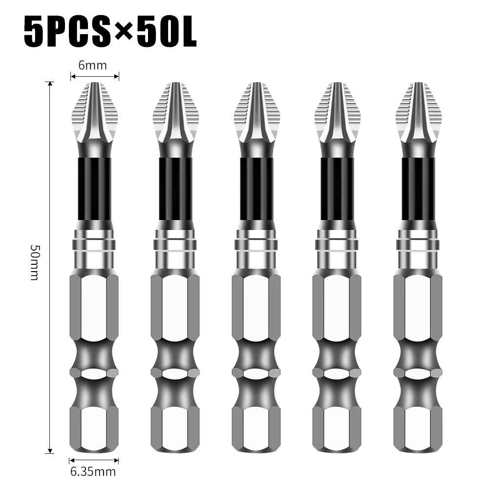 K5 Non-slip High Hardness Bit S2 Strong Magnetic 5A Black Non-slip Cross Head Electric Drill Electric Screwdriver Bit