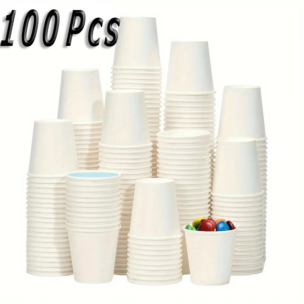 50/100PCS Disposable Small Paper Cup Tasting Cup Perfect for Coffee Candy Juice Home Supermarket Holiday Party Activities
