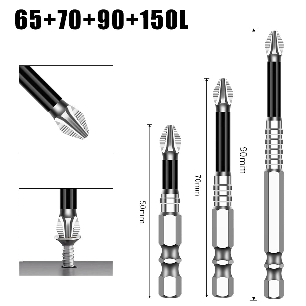 K5 Non-slip High Hardness Bit S2 Strong Magnetic 5A Black Non-slip Cross Head Electric Drill Electric Screwdriver Bit