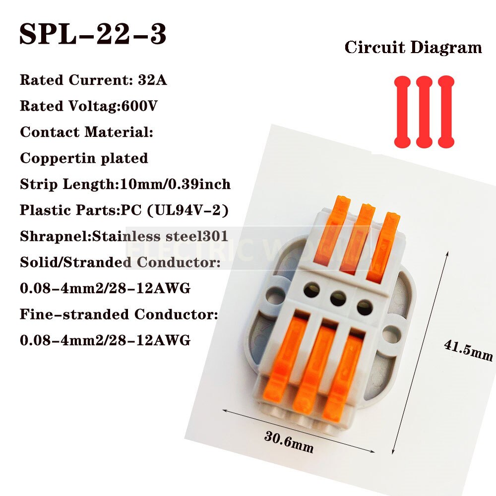 电线连接器SPL-42通用紧凑型接线连接器照明推入式接线端子连接器迷你快速电缆连接器
