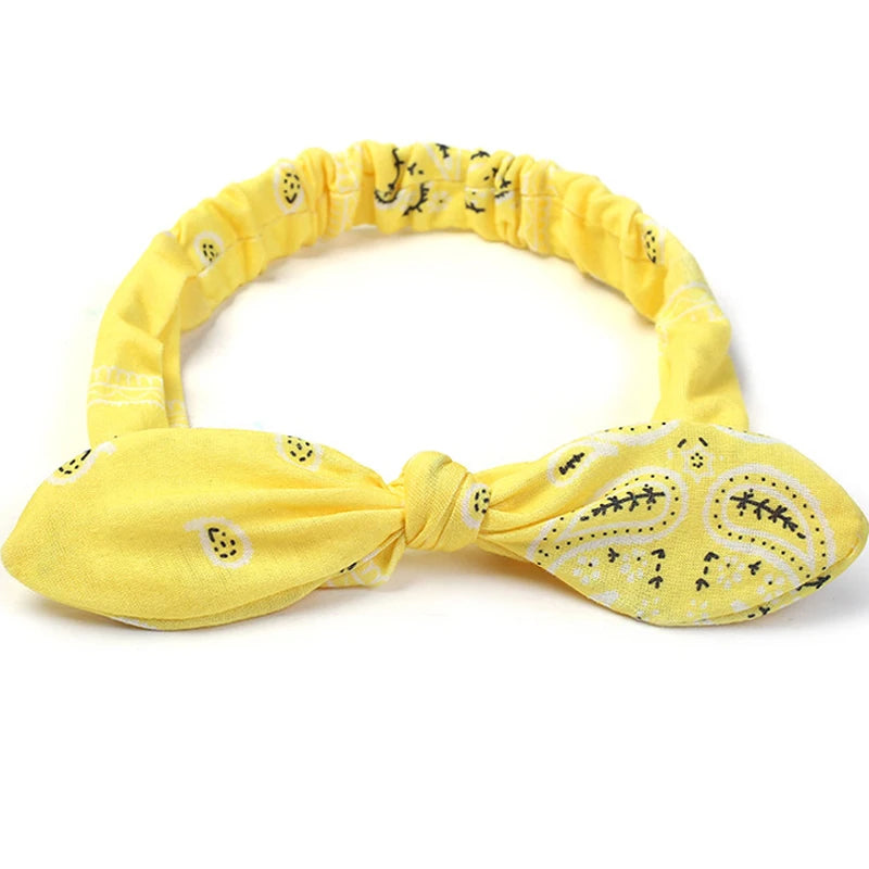 Nuevas diademas bohemias suaves con estampado liso para mujer, bandas elásticas con nudo cruzado vintage, turbantes, bandanas, accesorios para el cabello para niñas.