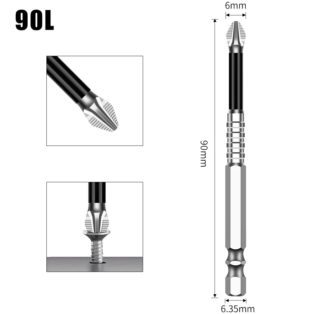 K5 Non-slip High Hardness Bit S2 Strong Magnetic 5A Black Non-slip Cross Head Electric Drill Electric Screwdriver Bit