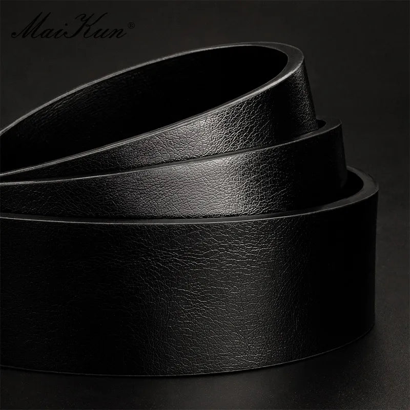 Cinturón casual vintage Maikun para hombre, con hebilla de pasador negra, de cuero ancho y versátil para estudiantes.