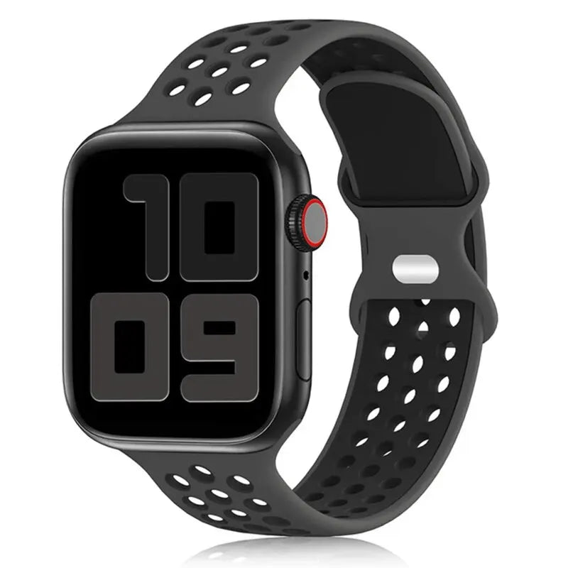 Correa deportiva para Apple Watch de 44 mm, 45 mm, Ultra 2, 49 mm, 40 mm, 41 mm, 42 mm, 45 mm, pulsera de silicona para iWatch Series 9, 8, SE, 7 y 3.