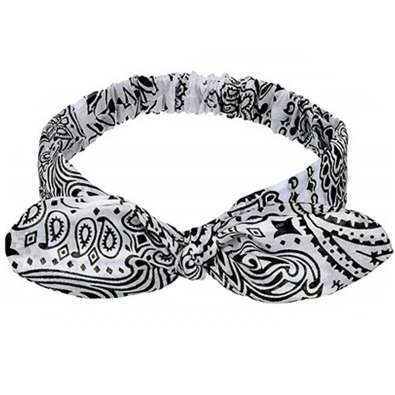 Nuevas diademas bohemias suaves con estampado liso para mujer, bandas elásticas con nudo cruzado vintage, turbantes, bandanas, accesorios para el cabello para niñas.
