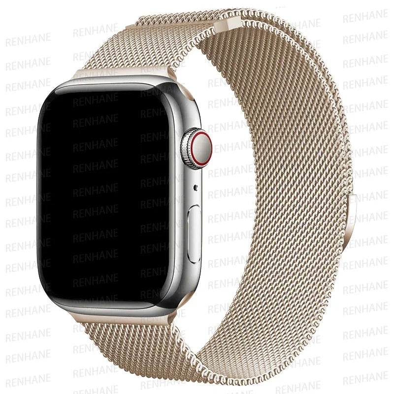 Correa Milanese Loop para Apple Watch Ultra Band 49 mm, 45 mm, 44 mm, 42 mm, 41 mm y 40 mm. Pulseras metálicas para iWatch SE series 9, 8, 7, 6, 5 y 46 mm.