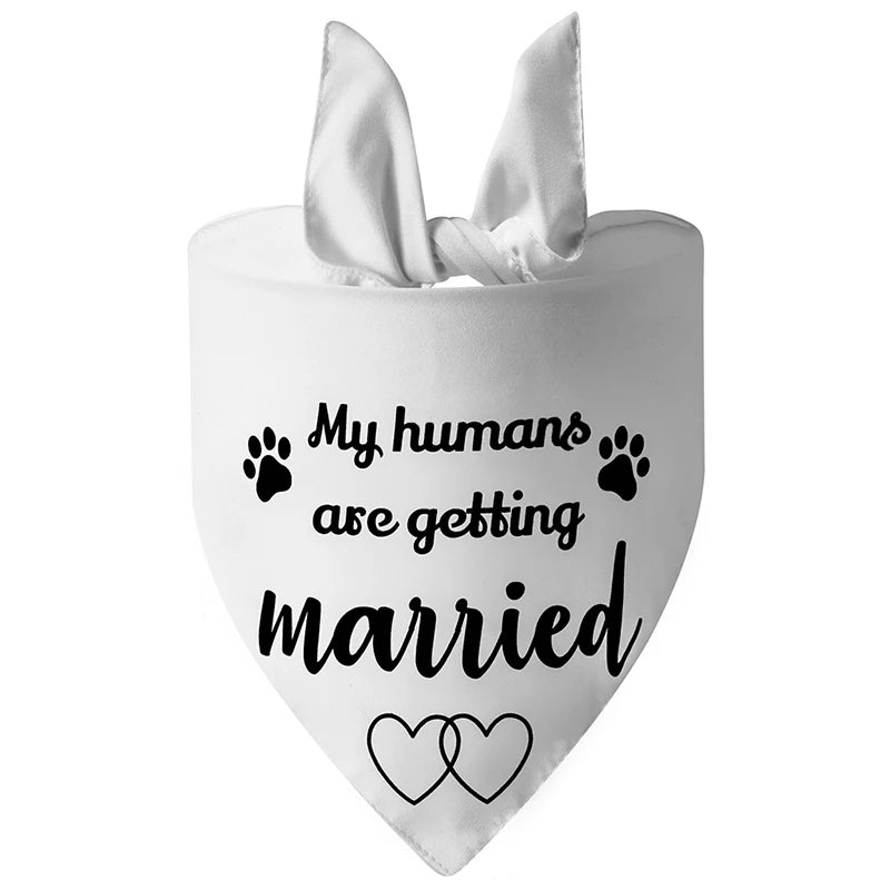 Fashion Dog Wedding Triangle Bandanas Letter Pattern Pet Triangle Scarf Adjustable Soft Bib for Medium Large Dog Pet Accessories