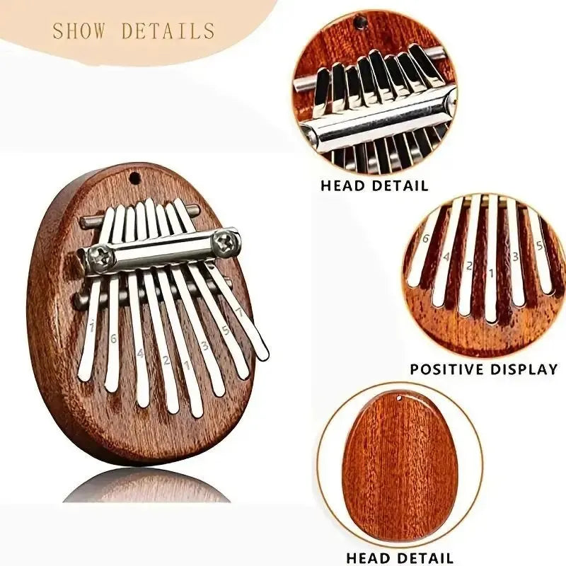 Mini Kalimba de madera de 8 teclas, de alta calidad, exquisito piano de pulgar, marimba musical, buen accesorio colgante, regalo