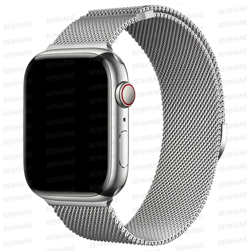 Correa Milanese Loop para Apple Watch Ultra Band 49 mm, 45 mm, 44 mm, 42 mm, 41 mm y 40 mm. Pulseras metálicas para iWatch SE series 9, 8, 7, 6, 5 y 46 mm.