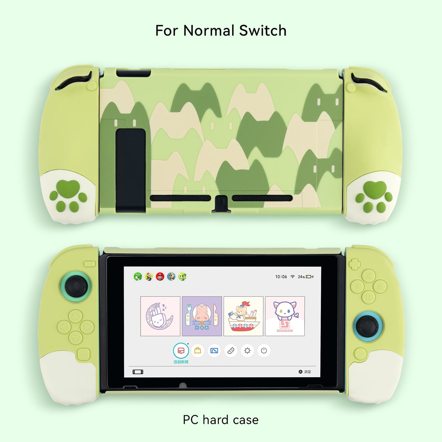 GeekShare Nintendo Switch Shell Silicone Soft Shell 3D Cute Cat Claw Split JoyCon Protective Case For Nintend Switch Accessories