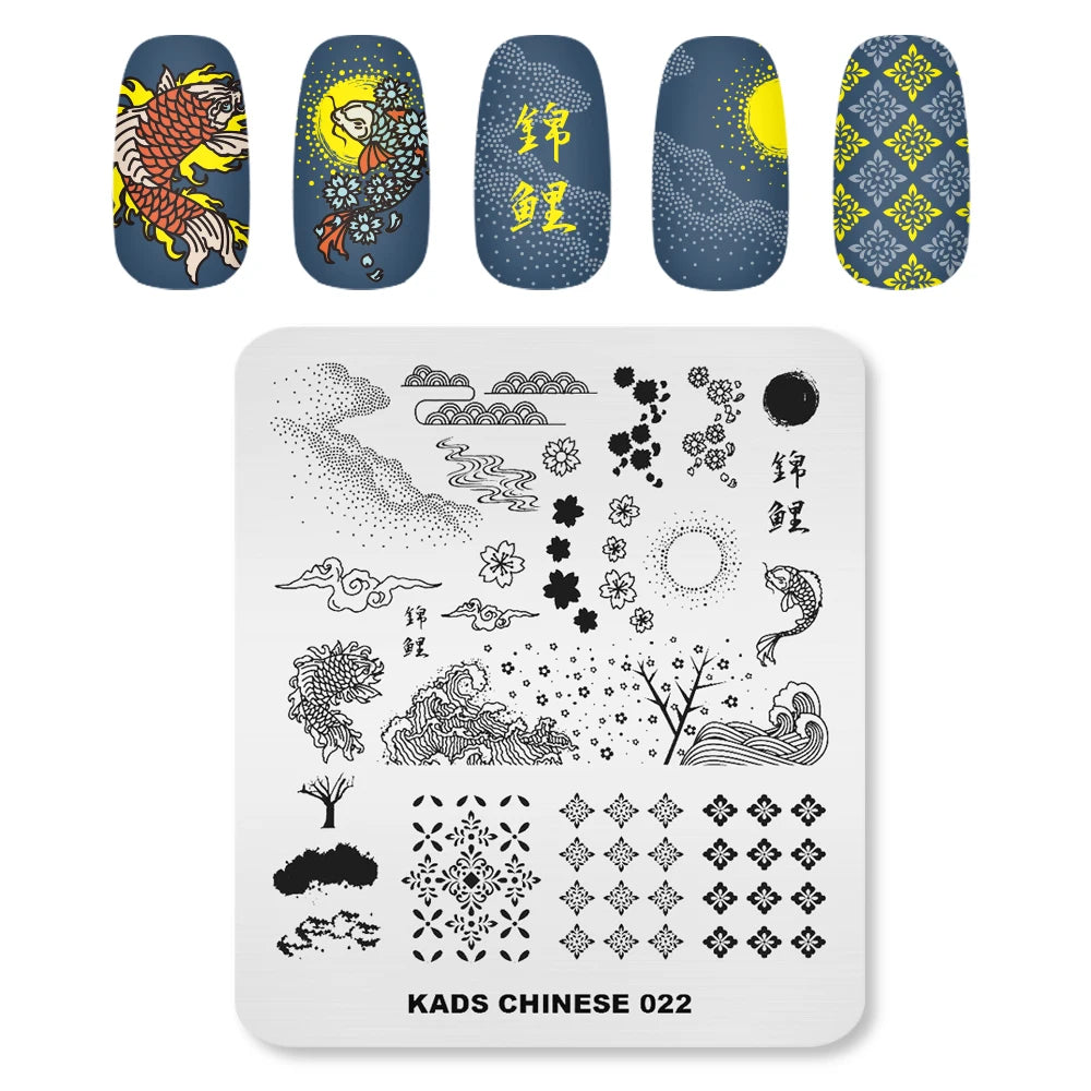 Nail Stamping Plates Sun Moon Stars Pattern Design Nail Art Image Template Stainless Steel Printing Plate for DIY Nails