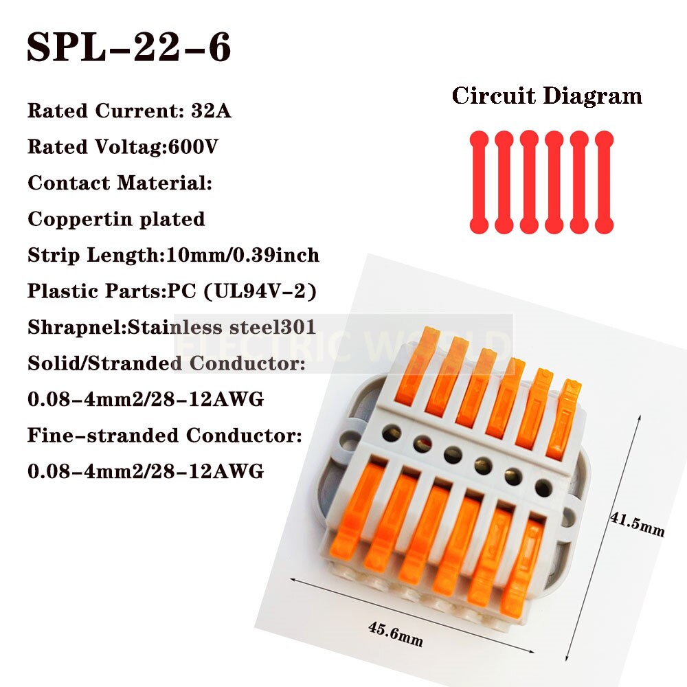 电线连接器SPL-42通用紧凑型接线连接器照明推入式接线端子连接器迷你快速电缆连接器