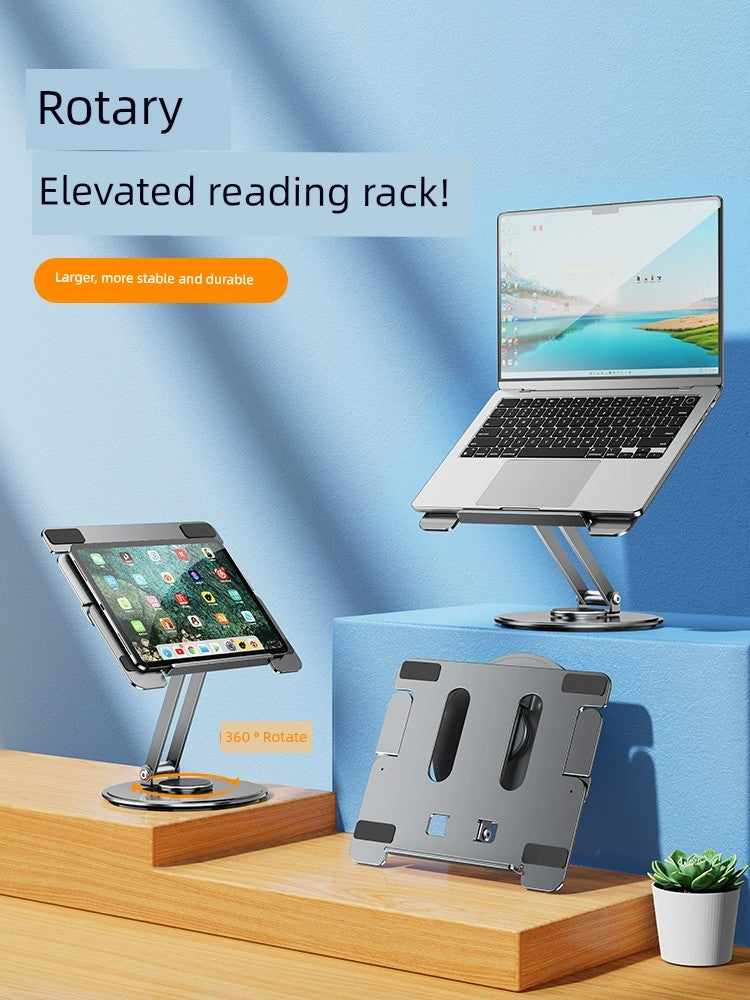 Soporte elevador para portátil con rotación de 360 grados, ajustable, plegable, de escritorio, para portátil, tableta, brazo mecánico, suspensión de elevación, almohadilla de refrigeración, altura de la almohadilla, soporte de aleación de aluminio