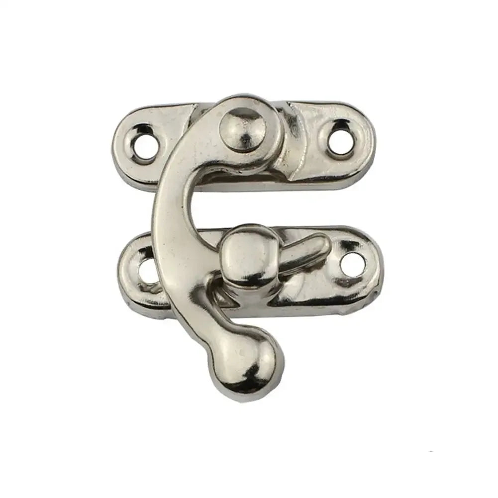 12pcs Left/Right Bronze Mini Vintage Toggle Hasp Hook Swing Arm Clasp Latch Metal Catch Curved Buckle for Jewelry Box Toolbox