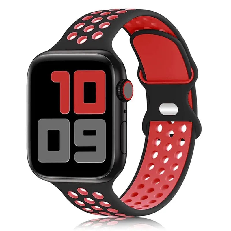 Correa deportiva para Apple Watch de 44 mm, 45 mm, Ultra 2, 49 mm, 40 mm, 41 mm, 42 mm, 45 mm, pulsera de silicona para iWatch Series 9, 8, SE, 7 y 3.