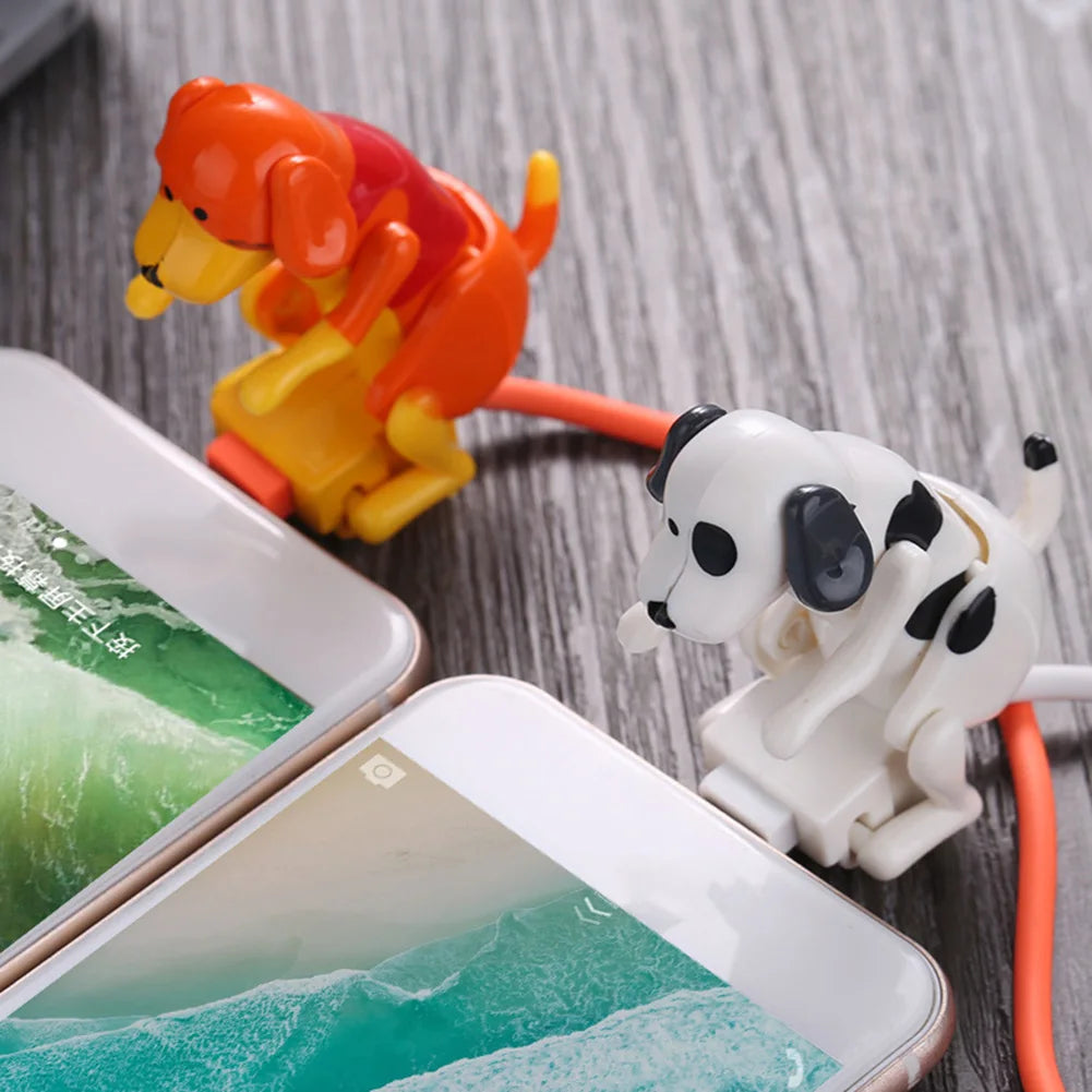 Cable de carga rápida con forma de perro jorobado para teléfonos Apple y Android, cargador portátil para smartphones, juguetes de descompresión.