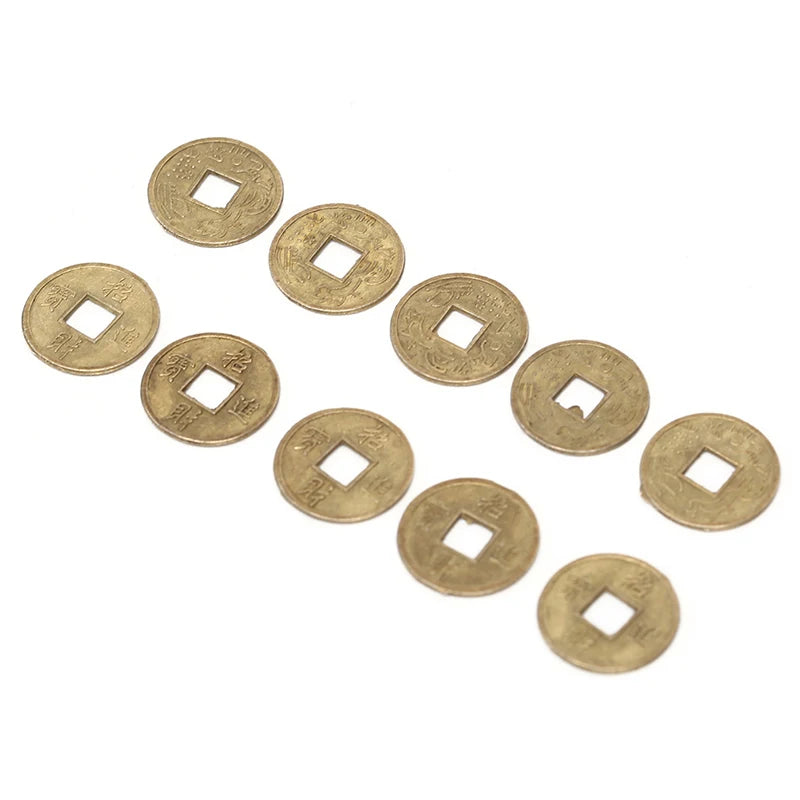 100Pcs Chinese Feng Shui Lucky Ching/Ancient Coins Set Educational Ten Emperors Antique Fortune Money Coin Luck Fortune Wealth