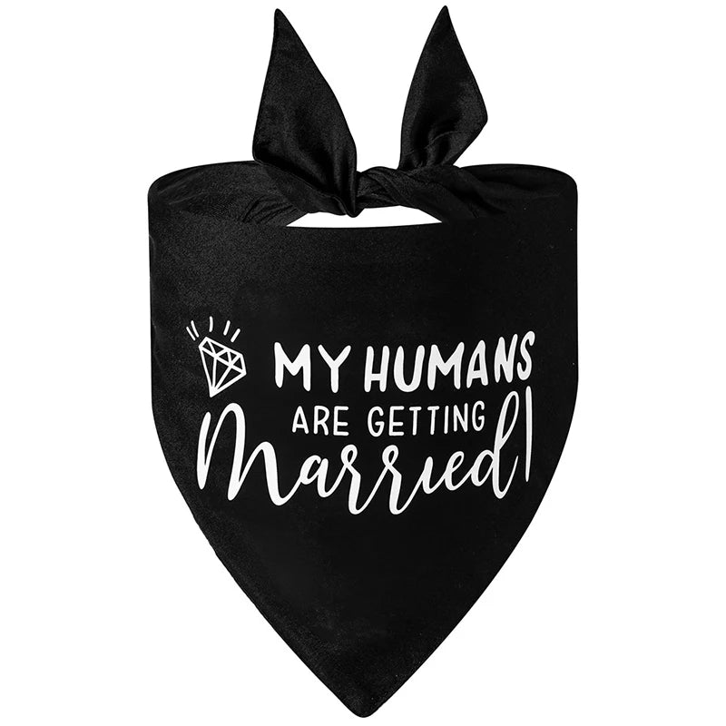 Fashion Dog Wedding Triangle Bandanas Letter Pattern Pet Triangle Scarf Adjustable Soft Bib for Medium Large Dog Pet Accessories