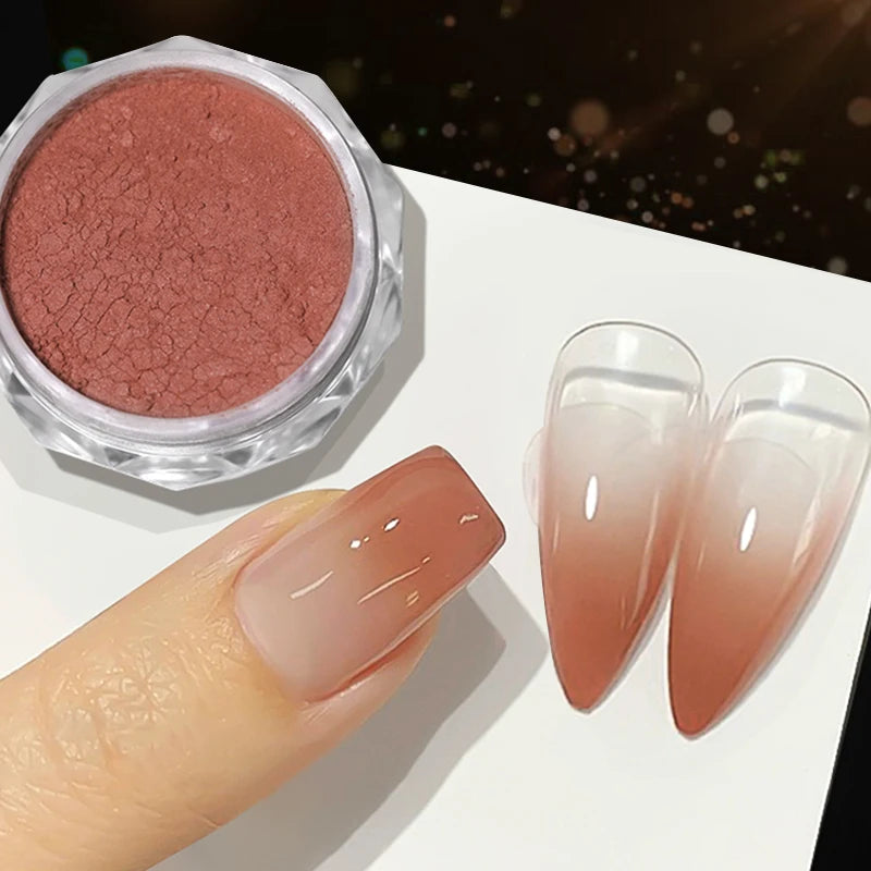 1 Box Cherry Pink Chrome Pearl Nail Powder Gradient Mirror Effect Nail Art Glitter Auroras Rubbing Dust Nail Art Manicure Decor
