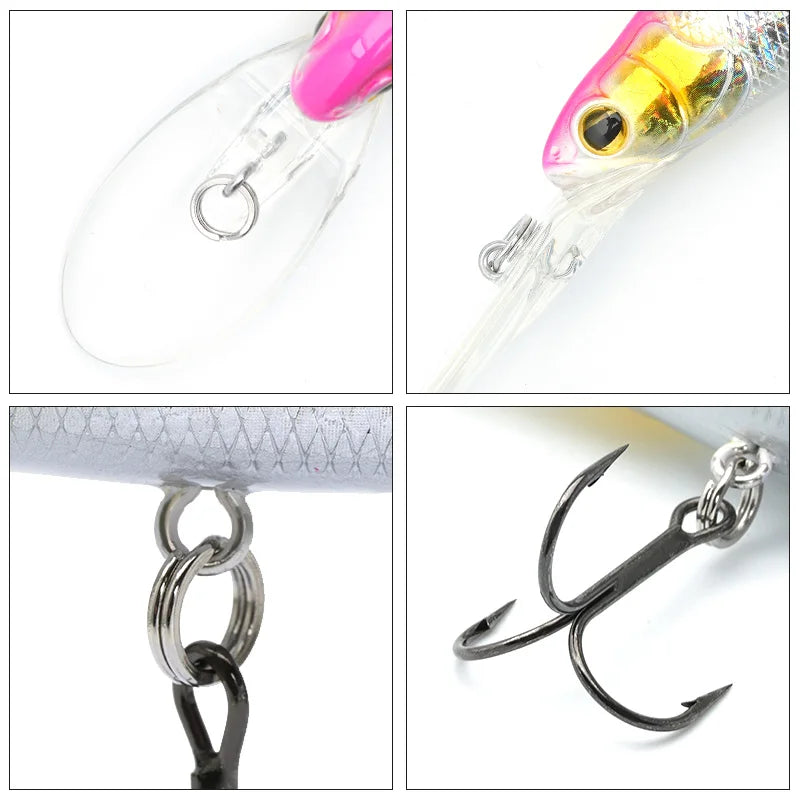 MSEASFREE-Floating Minnow Artificial Hard Bait Fishing Lure, Wobblers for Bass Perch Pike Trout, Fishing Tackle, 90mm, 12g