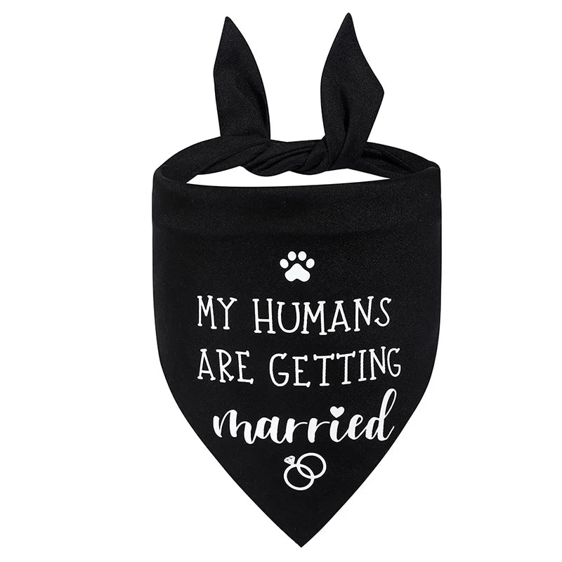 Fashion Dog Wedding Triangle Bandanas Letter Pattern Pet Triangle Scarf Adjustable Soft Bib for Medium Large Dog Pet Accessories